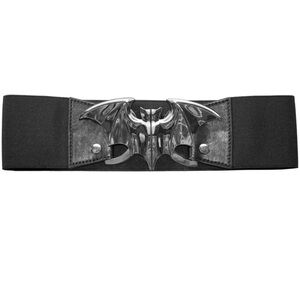Bat Belt Womens S M Silver Stretchy Elastic Waist Halloween Kreepsville Gothic